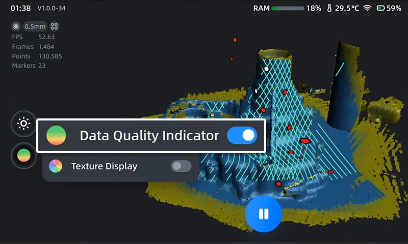 EinScan Rigil 25 04Data Quality Indicator