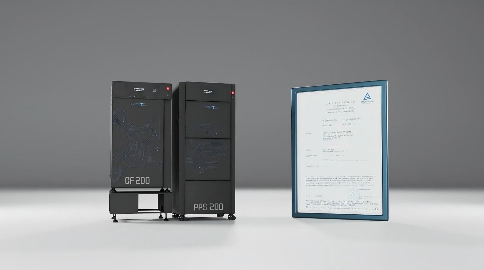 TPM3D lança CF200+PPS200: nova solução compacta e profissional para impressão 3D SLS 4 CF200PPS200 are CE certified1