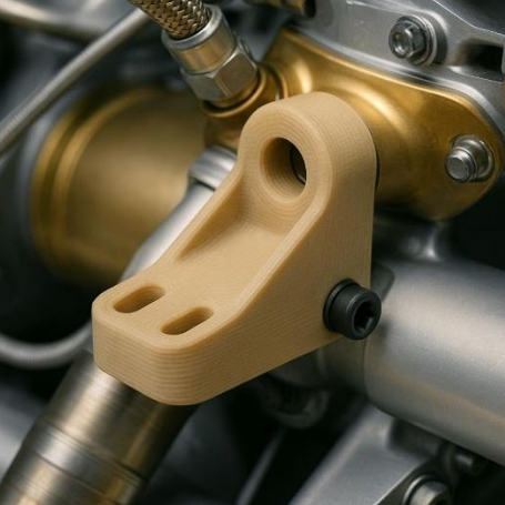 Peças funcionais fabricadas em materiais de engenharia de alta performance, capazes de substituir componentes metálicos em diversas aplicações industriais.